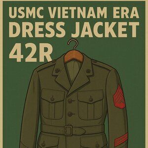 USMC Dress Green Service Coat Jacket 42R – Vietnam Era Style Crown Clothing Co.